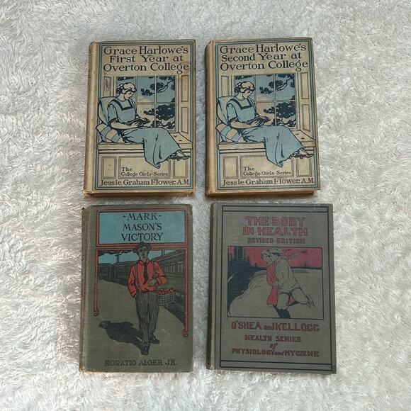 Vintage early 1900s book lot of 4 Mark Mason Alger Grace Harlowe Flower HC ACCPT - Picture 1 of 11